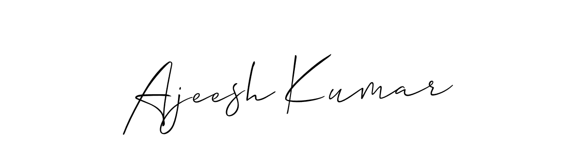 Create a beautiful signature design for name Ajeesh Kumar. With this signature (Allison_Script) fonts, you can make a handwritten signature for free. Ajeesh Kumar signature style 2 images and pictures png