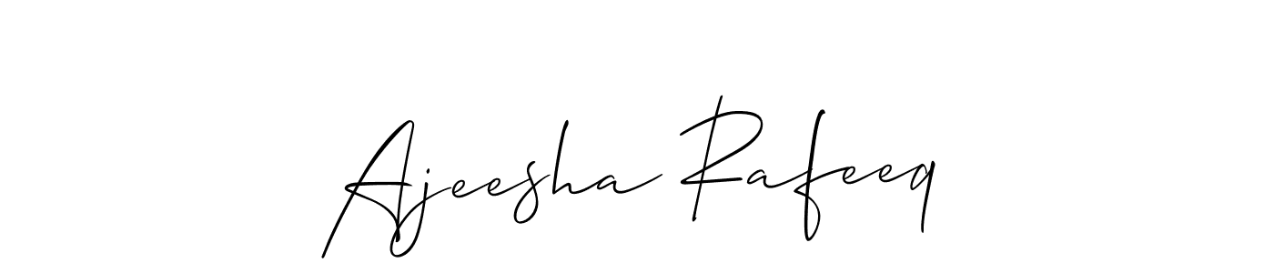 You can use this online signature creator to create a handwritten signature for the name Ajeesha Rafeeq. This is the best online autograph maker. Ajeesha Rafeeq signature style 2 images and pictures png