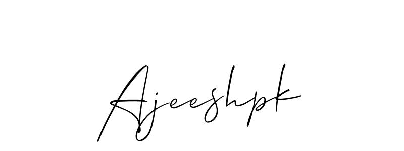 Use a signature maker to create a handwritten signature online. With this signature software, you can design (Allison_Script) your own signature for name Ajeeshpk. Ajeeshpk signature style 2 images and pictures png