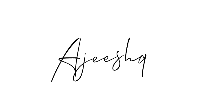 How to make Ajeeshq name signature. Use Allison_Script style for creating short signs online. This is the latest handwritten sign. Ajeeshq signature style 2 images and pictures png