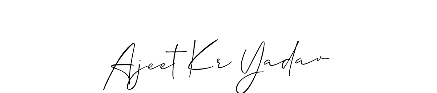 Also we have Ajeet Kr Yadav name is the best signature style. Create professional handwritten signature collection using Allison_Script autograph style. Ajeet Kr Yadav signature style 2 images and pictures png