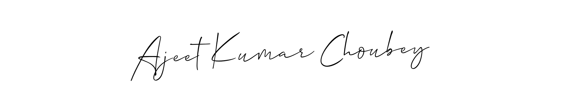 How to make Ajeet Kumar Choubey name signature. Use Allison_Script style for creating short signs online. This is the latest handwritten sign. Ajeet Kumar Choubey signature style 2 images and pictures png