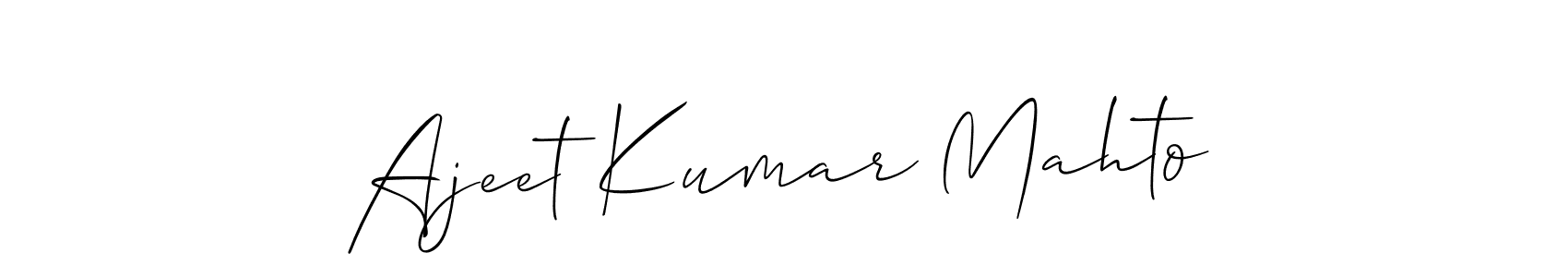 Create a beautiful signature design for name Ajeet Kumar Mahto. With this signature (Allison_Script) fonts, you can make a handwritten signature for free. Ajeet Kumar Mahto signature style 2 images and pictures png