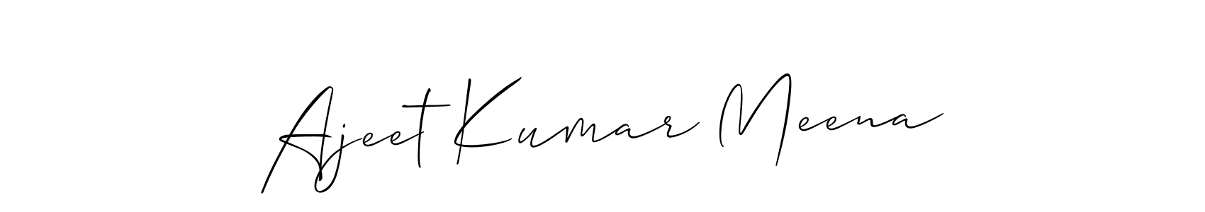 Allison_Script is a professional signature style that is perfect for those who want to add a touch of class to their signature. It is also a great choice for those who want to make their signature more unique. Get Ajeet Kumar Meena name to fancy signature for free. Ajeet Kumar Meena signature style 2 images and pictures png