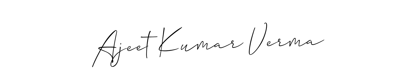 Similarly Allison_Script is the best handwritten signature design. Signature creator online .You can use it as an online autograph creator for name Ajeet Kumar Verma. Ajeet Kumar Verma signature style 2 images and pictures png
