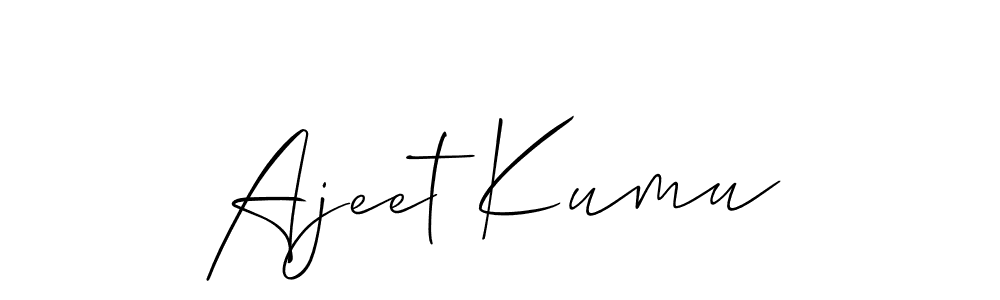 Allison_Script is a professional signature style that is perfect for those who want to add a touch of class to their signature. It is also a great choice for those who want to make their signature more unique. Get Ajeet Kumu name to fancy signature for free. Ajeet Kumu signature style 2 images and pictures png
