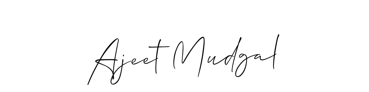 How to Draw Ajeet Mudgal signature style? Allison_Script is a latest design signature styles for name Ajeet Mudgal. Ajeet Mudgal signature style 2 images and pictures png
