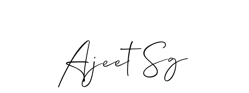 Make a beautiful signature design for name Ajeet Sg. With this signature (Allison_Script) style, you can create a handwritten signature for free. Ajeet Sg signature style 2 images and pictures png