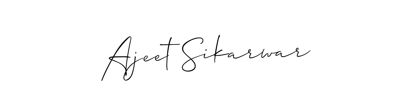 Allison_Script is a professional signature style that is perfect for those who want to add a touch of class to their signature. It is also a great choice for those who want to make their signature more unique. Get Ajeet Sikarwar name to fancy signature for free. Ajeet Sikarwar signature style 2 images and pictures png