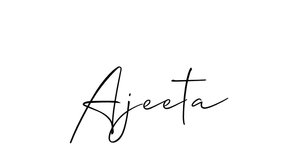 Design your own signature with our free online signature maker. With this signature software, you can create a handwritten (Allison_Script) signature for name Ajeeta. Ajeeta signature style 2 images and pictures png