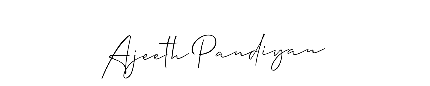 How to make Ajeeth Pandiyan signature? Allison_Script is a professional autograph style. Create handwritten signature for Ajeeth Pandiyan name. Ajeeth Pandiyan signature style 2 images and pictures png