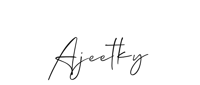 How to make Ajeetky name signature. Use Allison_Script style for creating short signs online. This is the latest handwritten sign. Ajeetky signature style 2 images and pictures png