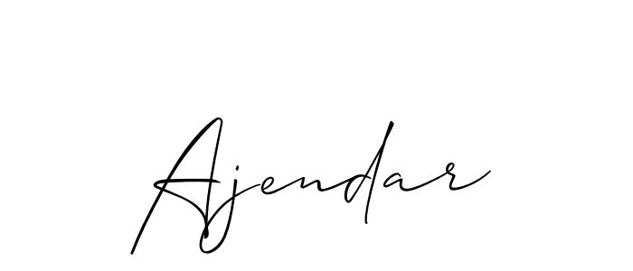 Design your own signature with our free online signature maker. With this signature software, you can create a handwritten (Allison_Script) signature for name Ajendar. Ajendar signature style 2 images and pictures png