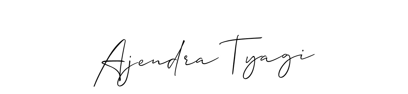 You should practise on your own different ways (Allison_Script) to write your name (Ajendra Tyagi) in signature. don't let someone else do it for you. Ajendra Tyagi signature style 2 images and pictures png