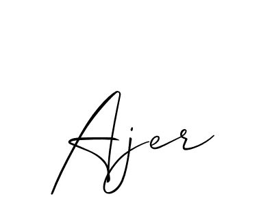 Create a beautiful signature design for name Ajer. With this signature (Allison_Script) fonts, you can make a handwritten signature for free. Ajer signature style 2 images and pictures png
