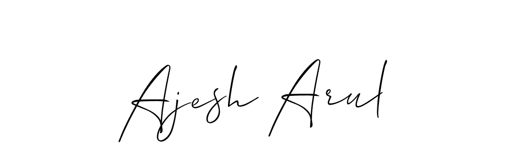 Make a beautiful signature design for name Ajesh Arul. With this signature (Allison_Script) style, you can create a handwritten signature for free. Ajesh Arul signature style 2 images and pictures png