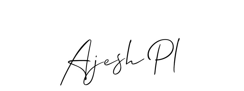 The best way (Allison_Script) to make a short signature is to pick only two or three words in your name. The name Ajesh Pl include a total of six letters. For converting this name. Ajesh Pl signature style 2 images and pictures png