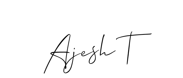 Ajesh T stylish signature style. Best Handwritten Sign (Allison_Script) for my name. Handwritten Signature Collection Ideas for my name Ajesh T. Ajesh T signature style 2 images and pictures png