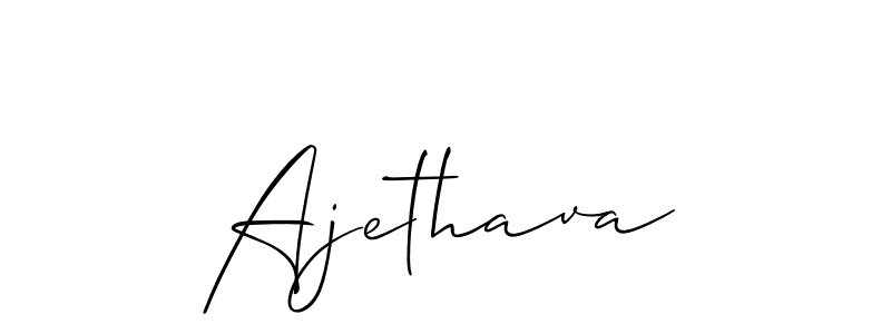 Create a beautiful signature design for name Ajethava. With this signature (Allison_Script) fonts, you can make a handwritten signature for free. Ajethava signature style 2 images and pictures png