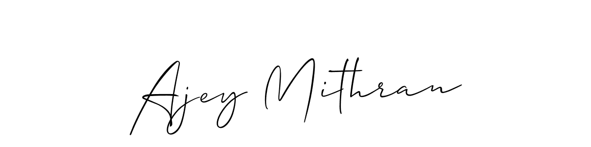 Allison_Script is a professional signature style that is perfect for those who want to add a touch of class to their signature. It is also a great choice for those who want to make their signature more unique. Get Ajey Mithran name to fancy signature for free. Ajey Mithran signature style 2 images and pictures png