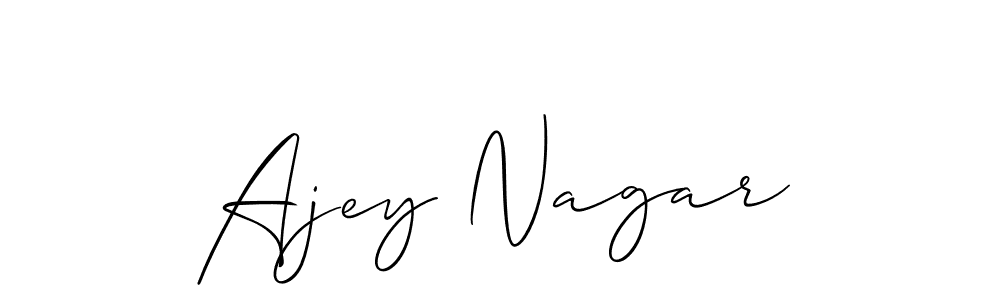 How to make Ajey Nagar name signature. Use Allison_Script style for creating short signs online. This is the latest handwritten sign. Ajey Nagar signature style 2 images and pictures png