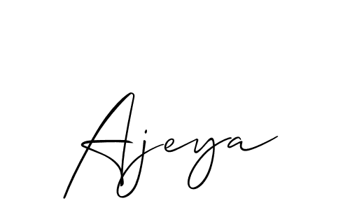 Use a signature maker to create a handwritten signature online. With this signature software, you can design (Allison_Script) your own signature for name Ajeya. Ajeya signature style 2 images and pictures png