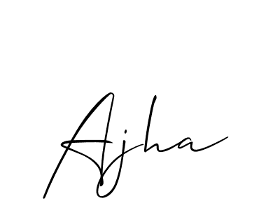 You should practise on your own different ways (Allison_Script) to write your name (Ajha) in signature. don't let someone else do it for you. Ajha signature style 2 images and pictures png