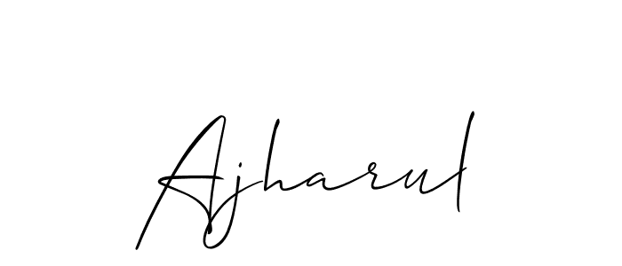 It looks lik you need a new signature style for name Ajharul. Design unique handwritten (Allison_Script) signature with our free signature maker in just a few clicks. Ajharul signature style 2 images and pictures png