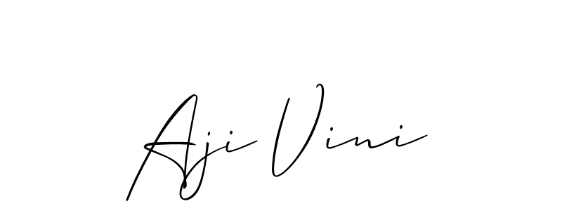 Design your own signature with our free online signature maker. With this signature software, you can create a handwritten (Allison_Script) signature for name Aji Vini. Aji Vini signature style 2 images and pictures png