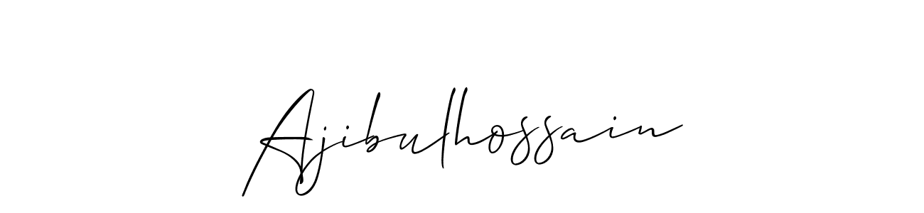 How to make Ajibulhossain signature? Allison_Script is a professional autograph style. Create handwritten signature for Ajibulhossain name. Ajibulhossain signature style 2 images and pictures png