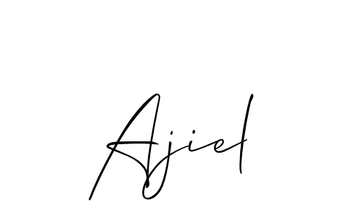 if you are searching for the best signature style for your name Ajiel. so please give up your signature search. here we have designed multiple signature styles  using Allison_Script. Ajiel signature style 2 images and pictures png