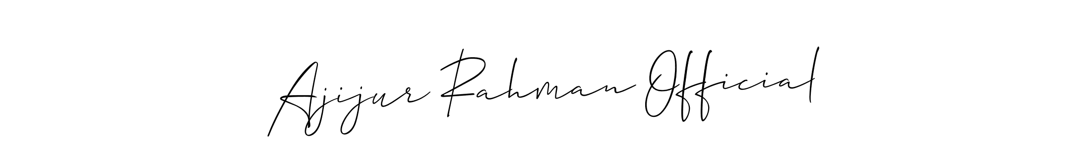 Create a beautiful signature design for name Ajijur Rahman Official. With this signature (Allison_Script) fonts, you can make a handwritten signature for free. Ajijur Rahman Official signature style 2 images and pictures png