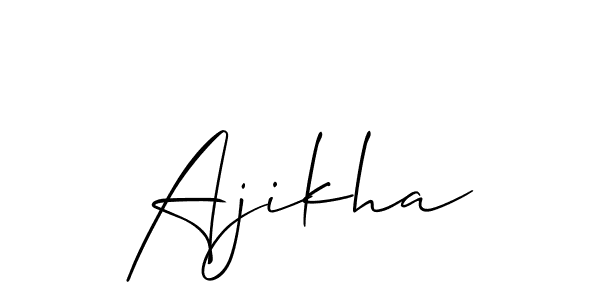 Use a signature maker to create a handwritten signature online. With this signature software, you can design (Allison_Script) your own signature for name Ajikha. Ajikha signature style 2 images and pictures png
