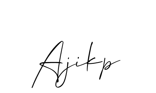 Make a beautiful signature design for name Ajikp. With this signature (Allison_Script) style, you can create a handwritten signature for free. Ajikp signature style 2 images and pictures png