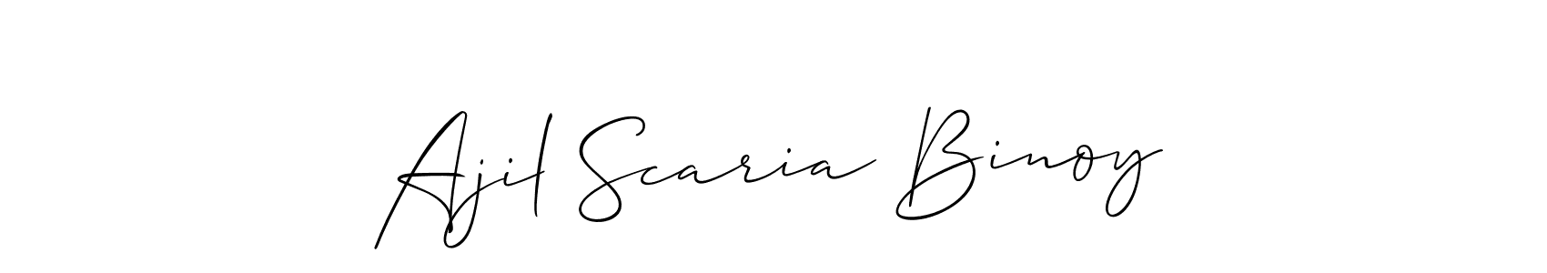 Make a beautiful signature design for name Ajil Scaria Binoy. With this signature (Allison_Script) style, you can create a handwritten signature for free. Ajil Scaria Binoy signature style 2 images and pictures png