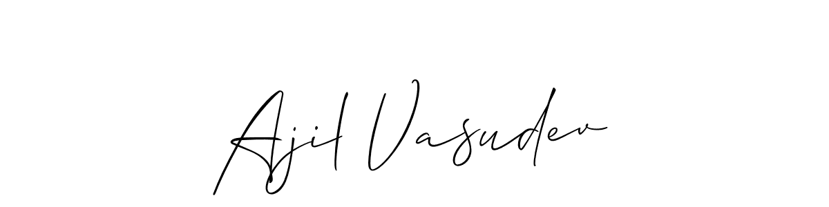 Also we have Ajil Vasudev name is the best signature style. Create professional handwritten signature collection using Allison_Script autograph style. Ajil Vasudev signature style 2 images and pictures png