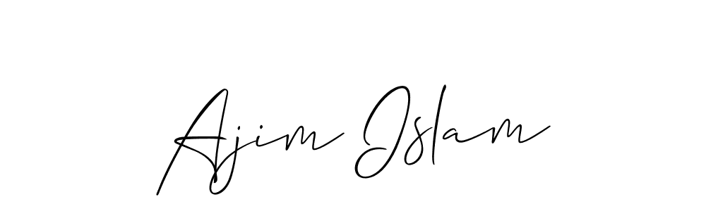 Use a signature maker to create a handwritten signature online. With this signature software, you can design (Allison_Script) your own signature for name Ajim Islam. Ajim Islam signature style 2 images and pictures png