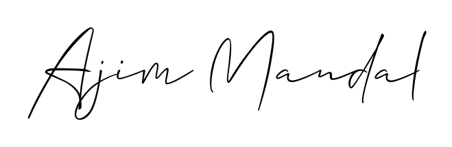 Get an exclusive digital autograph for Ajim Mandal. The Allison_Script typeface captures the charm of real penmanship on paper. Ajim Mandal signature style 2 images and pictures png