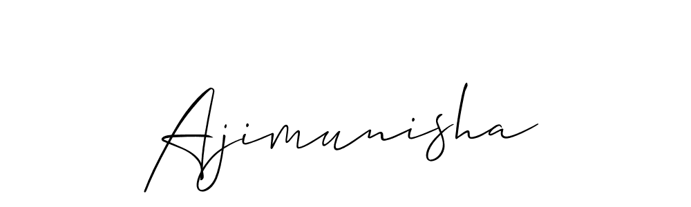 You should practise on your own different ways (Allison_Script) to write your name (Ajimunisha) in signature. don't let someone else do it for you. Ajimunisha signature style 2 images and pictures png