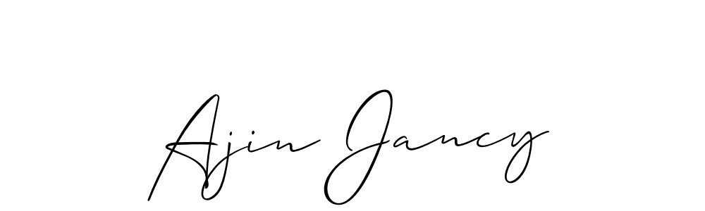 Create a beautiful signature design for name Ajin Jancy. With this signature (Allison_Script) fonts, you can make a handwritten signature for free. Ajin Jancy signature style 2 images and pictures png