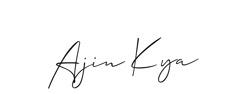 Allison_Script is a professional signature style that is perfect for those who want to add a touch of class to their signature. It is also a great choice for those who want to make their signature more unique. Get Ajin Kya name to fancy signature for free. Ajin Kya signature style 2 images and pictures png