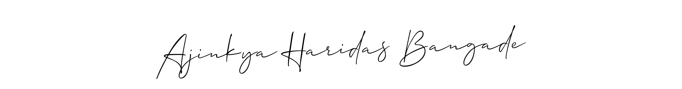 This is the best signature style for the Ajinkya Haridas Bangade name. Also you like these signature font (Allison_Script). Mix name signature. Ajinkya Haridas Bangade signature style 2 images and pictures png