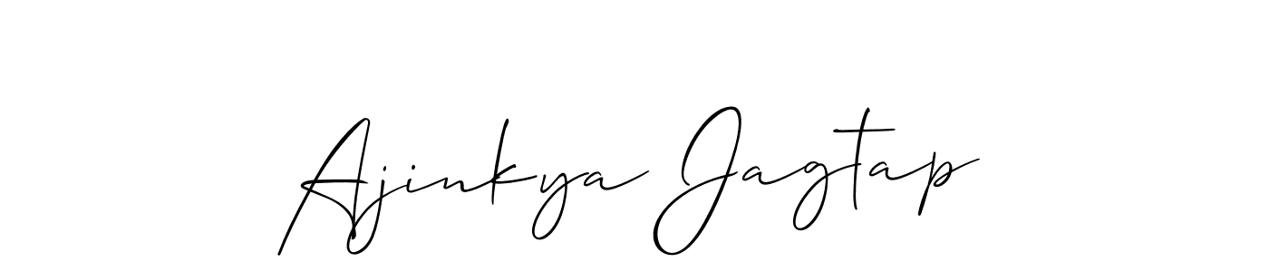 The best way (Allison_Script) to make a short signature is to pick only two or three words in your name. The name Ajinkya Jagtap include a total of six letters. For converting this name. Ajinkya Jagtap signature style 2 images and pictures png