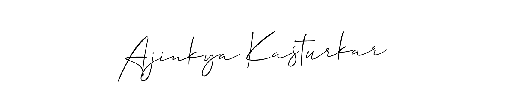 This is the best signature style for the Ajinkya Kasturkar name. Also you like these signature font (Allison_Script). Mix name signature. Ajinkya Kasturkar signature style 2 images and pictures png