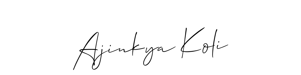 How to make Ajinkya Koli signature? Allison_Script is a professional autograph style. Create handwritten signature for Ajinkya Koli name. Ajinkya Koli signature style 2 images and pictures png