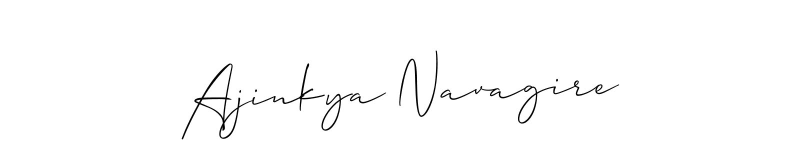 How to make Ajinkya Navagire name signature. Use Allison_Script style for creating short signs online. This is the latest handwritten sign. Ajinkya Navagire signature style 2 images and pictures png