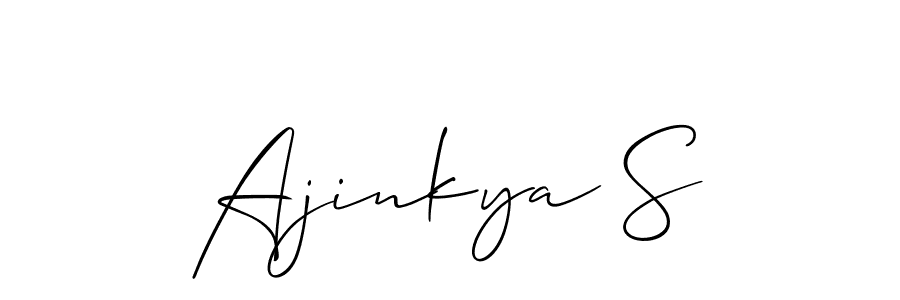 Allison_Script is a professional signature style that is perfect for those who want to add a touch of class to their signature. It is also a great choice for those who want to make their signature more unique. Get Ajinkya S name to fancy signature for free. Ajinkya S signature style 2 images and pictures png