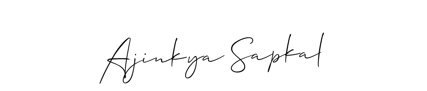 Also You can easily find your signature by using the search form. We will create Ajinkya Sapkal name handwritten signature images for you free of cost using Allison_Script sign style. Ajinkya Sapkal signature style 2 images and pictures png