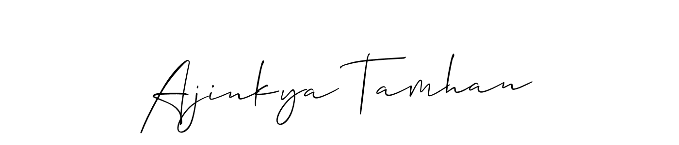 How to make Ajinkya Tamhan signature? Allison_Script is a professional autograph style. Create handwritten signature for Ajinkya Tamhan name. Ajinkya Tamhan signature style 2 images and pictures png