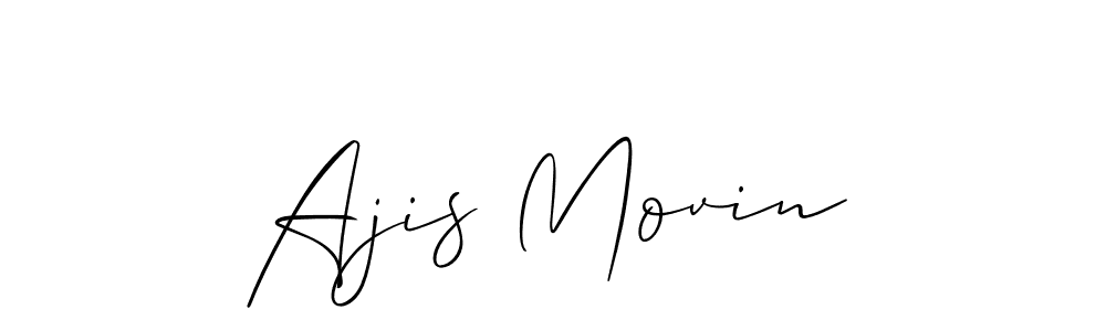 The best way (Allison_Script) to make a short signature is to pick only two or three words in your name. The name Ajis Movin include a total of six letters. For converting this name. Ajis Movin signature style 2 images and pictures png